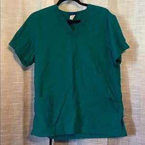 scrub top small green